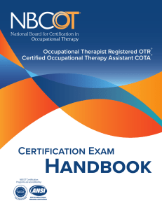 2016 NBCOT Certification Exam Handbook