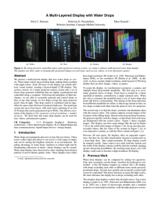 A Multi-Layered Display with Water Drops