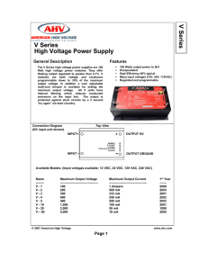 V Series High Voltage Power Supply V Series -