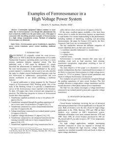 Examples of Ferroresonance in a High Voltage Power System