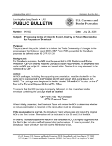 PUBLIC BULLETIN US Customs and Border Protection