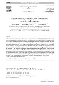 Microvariation, variation, and the features of universal grammar