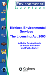 Licensing Act - Public Nuisance and Public Safety