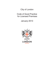 Code of good practice for licensed premises