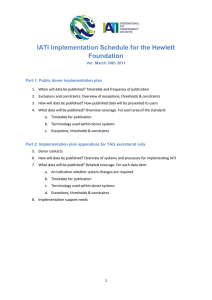 IATI Implementation Schedule for the Hewlett Foundation