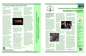 Foundations Newsletter - Greenville Presbyterian Theological