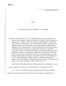 License to Carry a Pistol Temporary Amendment Act of 2014