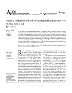 Genetic variability, heritability and genetic