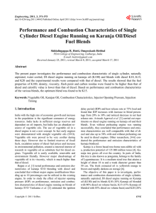 Performance and Combustion Characteristics of SINGLE Cylinder
