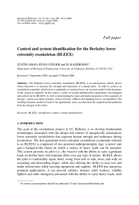 Full paper Control and system identification for the Berkeley lower