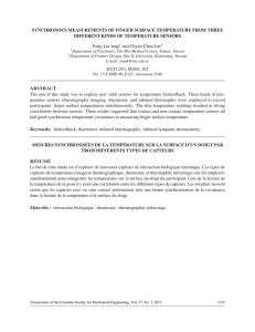 Synchronous measurements of finger surface temperature from