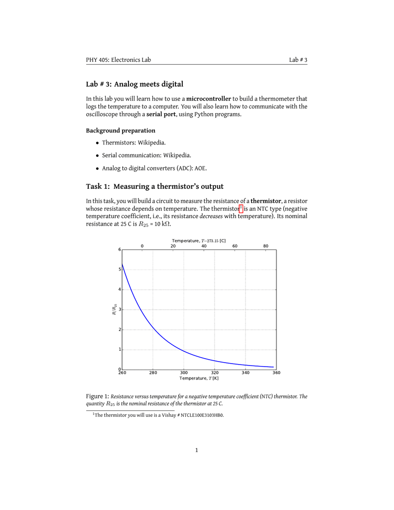 Thermistor Resistance Vs Temperature Chart