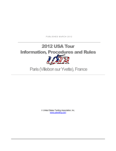 2012 USA Tour Information, Procedures and Rules Paris (Villebon
