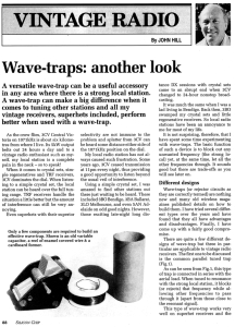 Wave-traps: another look