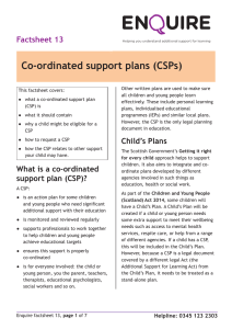 Co-ordinated support plans