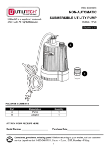 NON-AUTOMATIC SUBMERSIBLE UTILITY PUMP