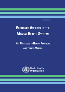EcOnOMic ASpEctS Of tHE MEntAl HEAltH SyStEM