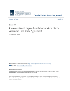 Comments on Dispute Resolution under a North American Free