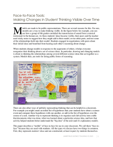 Face-to-Face Tools: Making Changes in Student Thinking Visible