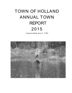 TOWN OF HOLLAND ANNUAL TOWN REPORT 2015
