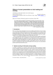 Effects of screen presentation on text reading and revising