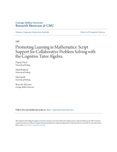 Promoting Learning in Mathematics: Script Support for Collaborative