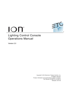 ETC ION Lighting Console Manual