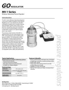 MV-1 Series - GO Regulator