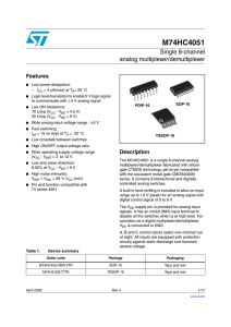 Single 8-channel analog multiplexer/demultiplexer
