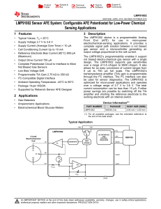 LMP91002 Sensor AFE System: Configurable AFE Potentiostat for