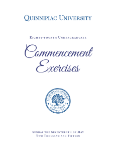 Quinnipiac University Undergraduate Commencement 2015 Program