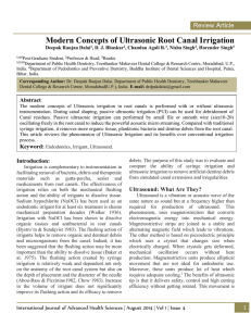 Modern Concepts of Ultrasonic Root Canal Irrigation