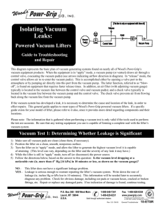 Isolating Vacuum Leaks: - Woods Powr-Grip