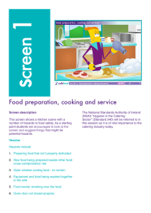 Food preparation, cooking and service