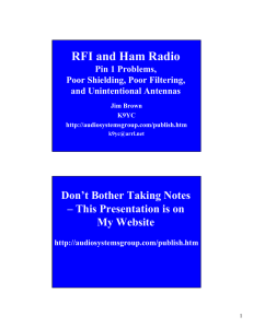 RFI and Ham Radio - Audio Systems Group