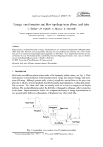 Energy transformation and flow topology in an elbow draft tube