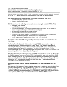 OUC TRM Implementation Document August 28th 2012