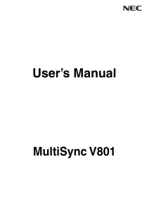 User`s Manual - NEC Display Solutions of America