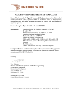 manufacturer`s certificate of compliance