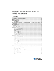 GPIB Hardware Installation Guide and Specifications