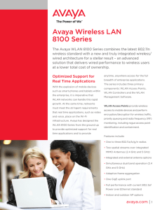 Avaya Wireless LAN 8100 Series