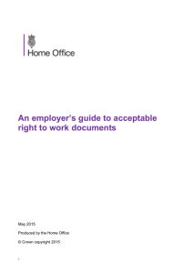 An employer`s guide to acceptable right to work documents