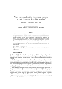 A tree traversal algorithm for decision problems in knot theory and 3