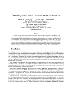 Generating Market Basket Data with Temporal Information