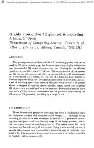 Highly interactive 3D geometric modeling J. Liang, M