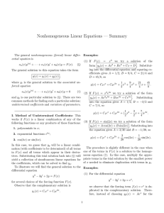 Nonhomogeneous equations handout