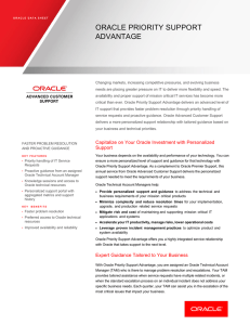 Oracle Priority Support Advantage