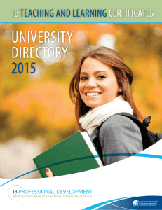 university directory 2015 - International Baccalaureate