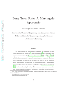 Long Term Risk: A Martingale Approach