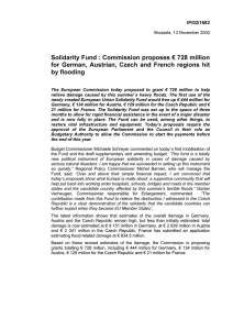 Solidarity Fund : Commission proposes ¼ 728 million